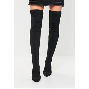 Missguided Neoprene Over The Knee Sock Boot